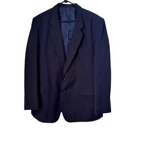 Garson Pierye Italian Pinstripe Blazer Mens 46R Navy Blue 2 Button